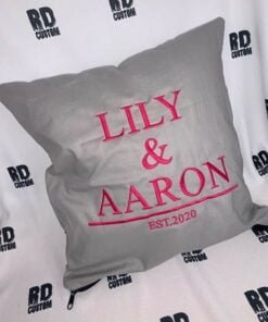 Couple cushion grey and pink
