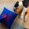 Dog Cushion blue and red example