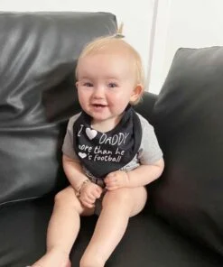 I Love Daddy More Than He Loves Football Bib