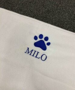 Milo blue writing paw blanket 1