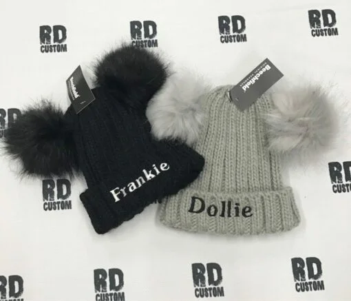 Hat With Double Fur Pom Pom - Image 8