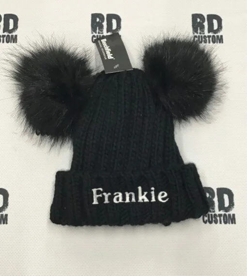 Hat With Double Fur Pom Pom - Image 7