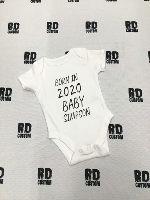 born in 2020 printed vest