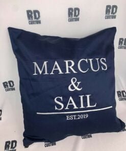 couple cushion navy and white