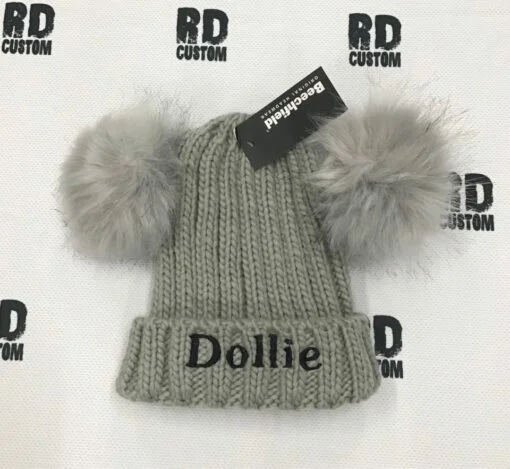 Hat With Double Fur Pom Pom - Image 6