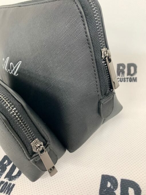 initials black set make up bag zips 2 1