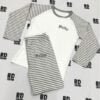 stripy grey and whit pjs