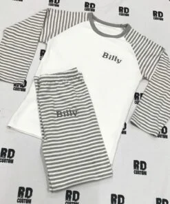 Grey Stripe Pyjama Set
