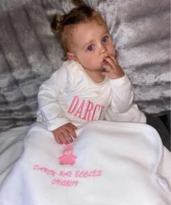 Personalised Baby Romper Suit And Bib Set