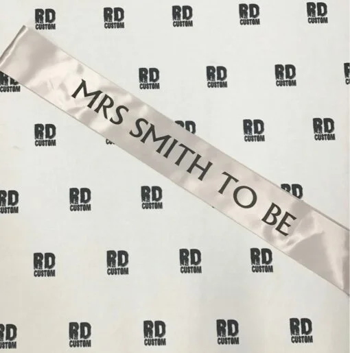 mrs smith to be silver with black writing