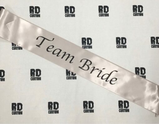 team bride silver with black writing