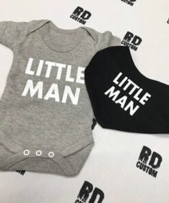 Little Man Baby Vest And Bib Set