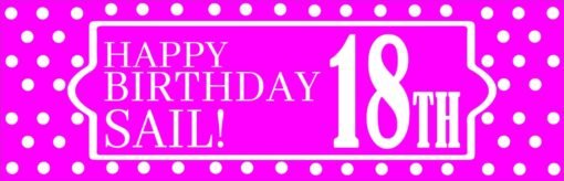 ASAILIA BIRTHDAY BANNER pink AND WHITE POKER DOT scaled