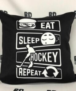 black eat sleep hockey repeat