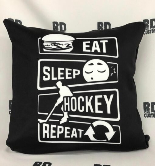 black eat sleep hockey repeat