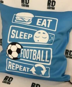 Eat Sleep Football Repeat Pillow