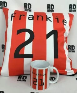 frankie 21 red and white with matching mug