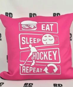 Eat Sleep Hockey Repeat Cushion